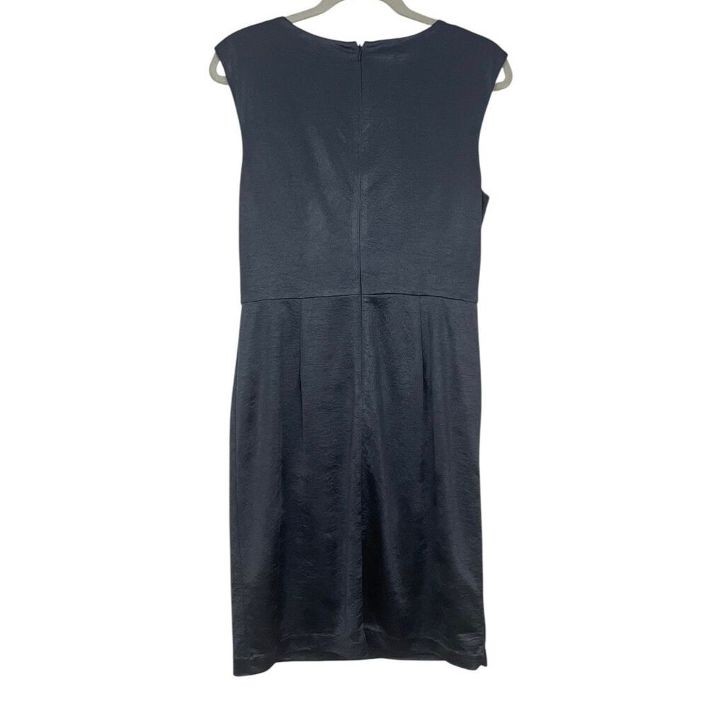 Suzi Chin For Maggy Boutique Vintage Silky Blue Shimmery Cowl Neck Dress View 5